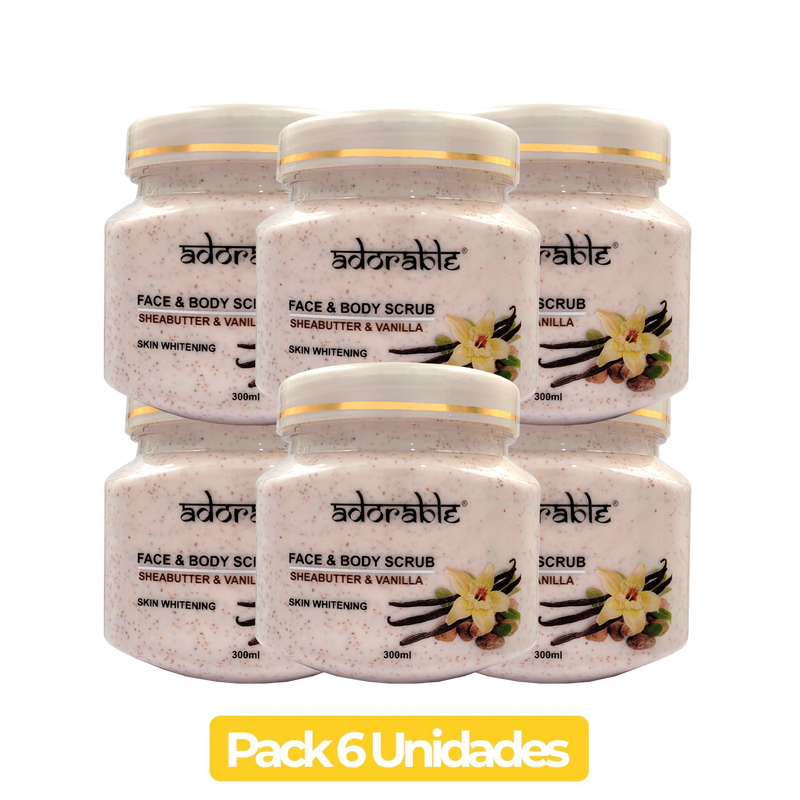 Pack 6 Uds Exfoliante Cuerpo Y Rostro Karité-Vainilla 300 Ml