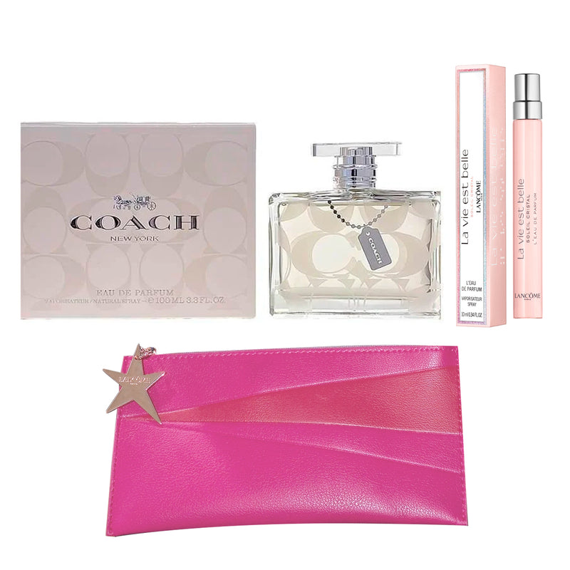 Set Coach New York EDP 100 ml + La Vie Est Belle Soleil Cristal 10 ml + Pouch