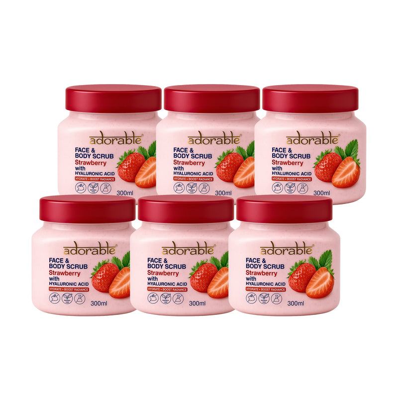 Pack Adorable 6 Exfoliantes Frutilla&Ácido Hialurónico 300ml
