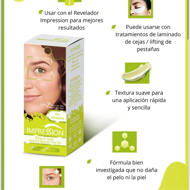 Impression Kit Hair Tintura Cejas y Pestañas Rojo Vino 15ml