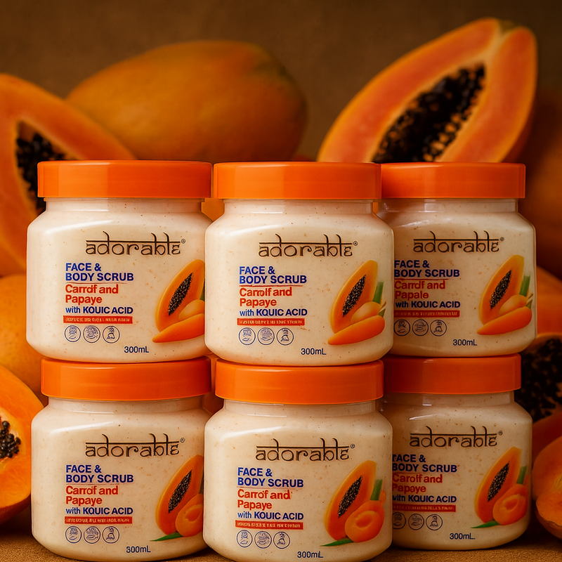 Pack Adorable 6 Exfoliantes Zanahoria-Papaya & Ácido Kójico 300ml