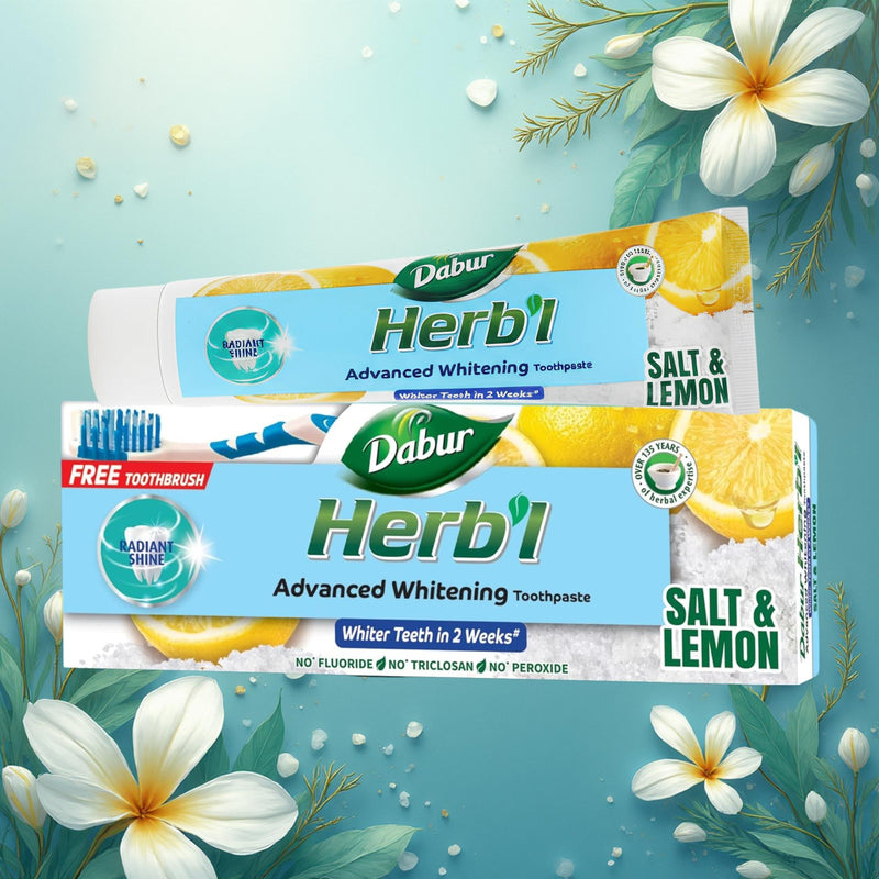 Dabur Herb'l Pasta Dental Sal & Limón (Avanzada)+ Cepillo Dental 150gr
