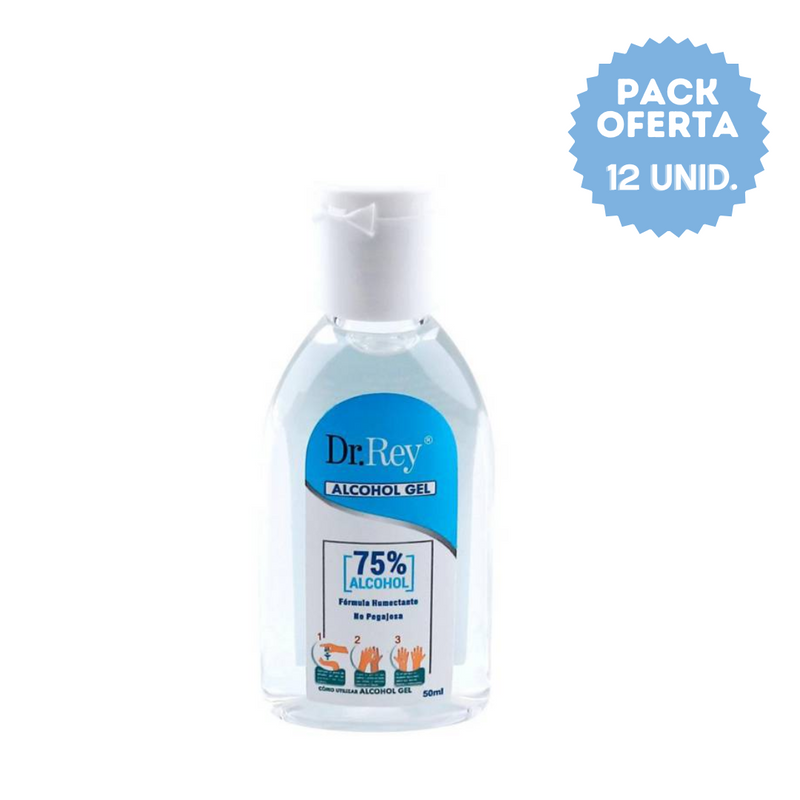 Pack 12 unidades Alcohol Gel 50 ml Dr. Rey